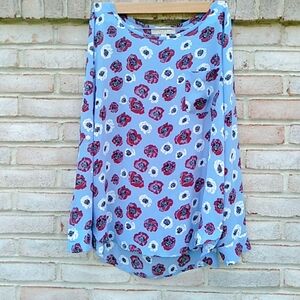 ANN Taylor LOFT floral flowy top size Large